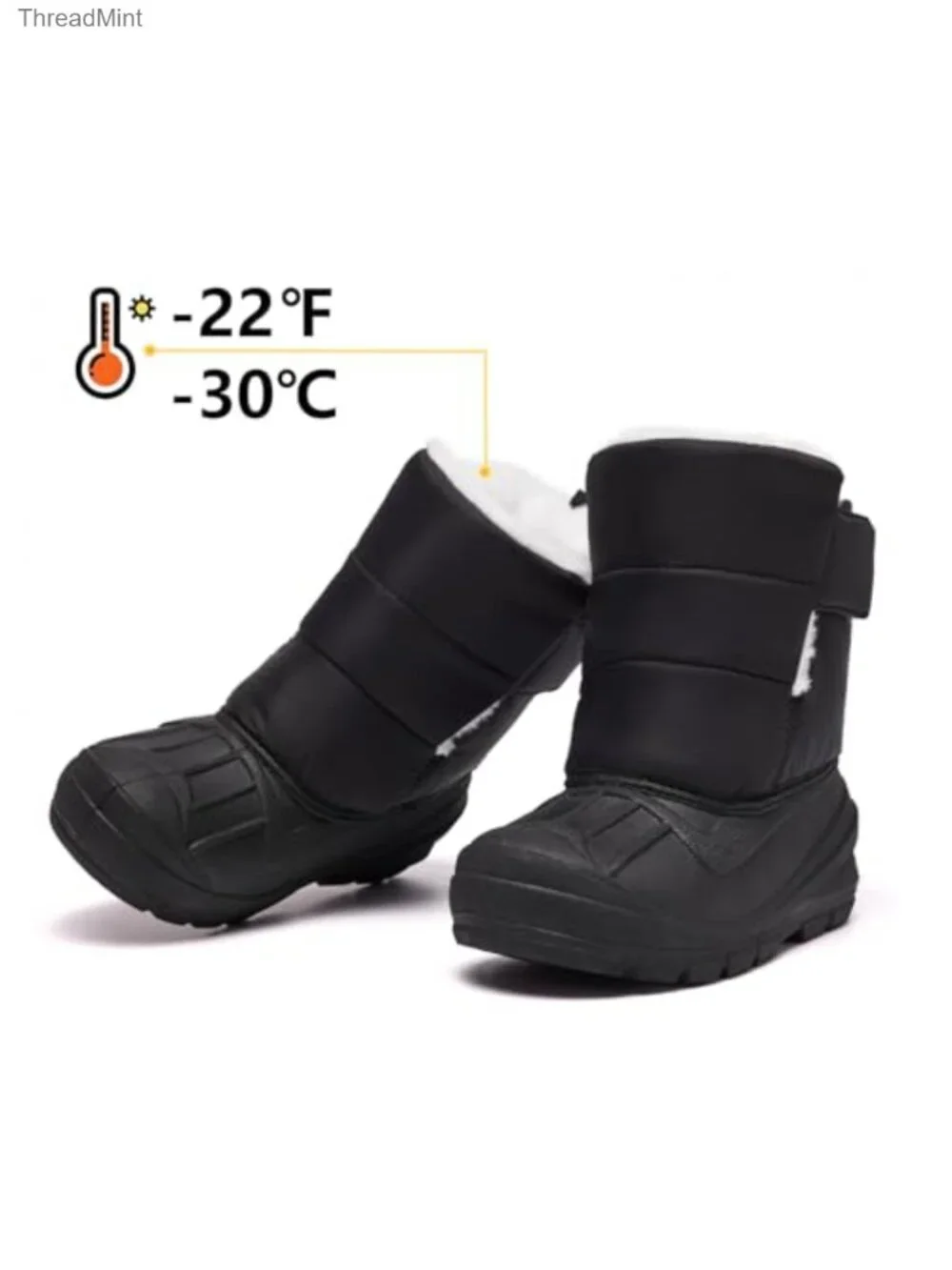 MORENDL Kids Waterproof Snow Boots Toddler Winter Boots Fur Lined